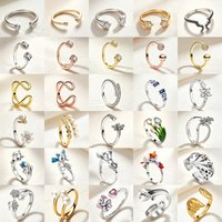 925 Silver Women's Adjustable Size Star Pearl Luxury zircon Ring Suitable For Wearing Exquisite Jewelry at Weddings and Parties