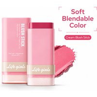 3-in-1 Cream Blush Stick Cheeks Lips Eyes, Long Lasting Waterproof Blendable Dewy Glow Makeup Stick for All Skin Tones