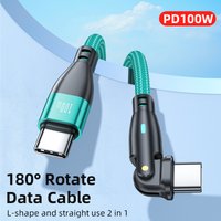 100W 60W USB C To USB Type C Cable for Samsung Huawei Xiaomi 5A Fast Charging Wire 180 Degree Rotate USB C Charger Data Cord