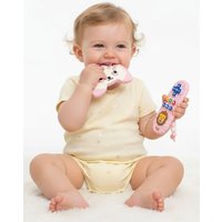2Pcs Baby Teething Toys for 0-6 6-12 Months Silicone Bear Game Controller & Lion Teether Set