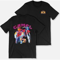 Vintage Joe Camel Motorsports Motocross Grafik-T-Shirt aus Baumwolle für Herren und Damen, Sommer-Streetwear