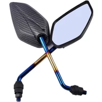 AliExpress YOUMOTECH 2pcs/lot Motorcycle Rear View Mirror Scooter Electrical Motor E-Bike carbon fiber Side Convex mirrors 10mm++ Universal Refit