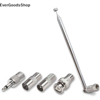 New 4/5Pcs AV Stereo Receiver Amplifier Rod Antenna 3.5mm Adapter FM Radio Antenna Telescopic Screw F Type Male Plug Connector
