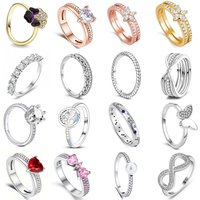 925 Sterling Silver Ring For Women Butterfly Heart Flower Star Moon Zircon Design Jewelry For Valentine's Gift