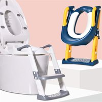 Klappbare Kinder-Töpfchentrainingstoilette, Baby-Topfsitz, Urinalstuhl mit verstellbarer Tritthocker, Leiter, bequeme, sichere Toilette