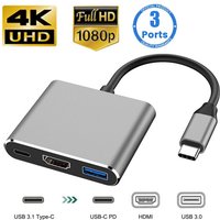 USB C HUB 3in1 Type C 3.0 to HDMI-compatible Docking Station PD Fast Charge 4K HDMI Adapter Splitter For MacBook Phone Computer image 4