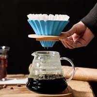 Ceramic Coffee Filter Cup Reusable Filters Coffee Maker with Wood Stand Funnel Dripper Cake Filter Cup Coffee Accessories
