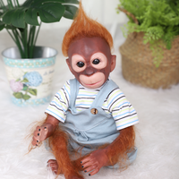 20 inch 50cm cute reborn male monkey doll full body vinyl newborn walking toy suitable for children over 3 years old as a cute birthday gift