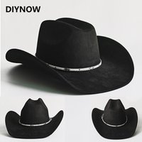 Winter Cowgirl Cowboy Vegan Suede Hat Felt Fedora Hat for Women Men Classic Fashionable All-match Hat sombrero vaquero