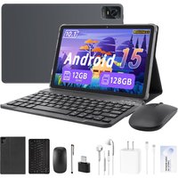 Android 15 Tablet 10.1" HD Screen 12GB RAM 128GB ROM Helio G80 Octa Core 5+13MP Camera 6000mAh WiFi 6 for Work Entertainment
