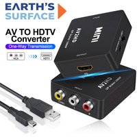 1080P RCA AV to HDMI-Compatible Converter HDTV to AV Converter Adapter AV2HDTV Audio Video Cable With Mini USB Cables for PC TV