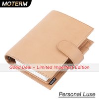 Limited Imperfect Moterm Full Grain Veg Tan Leather Personal Size Luxe 2.0 Rings Planner Notebook with 30MM Rings Diary Journal