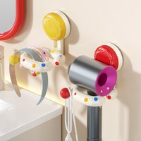 1pc Suction Cup Hair Dryer Bracket Bathroom Hair Straightener Stand Household Toilet Balcony Hair Dryer Storage