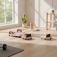 Pilates Reformer Core Bed Curved Footboard Portable Pilates Reformer Fitness Gear Space-Saving Home Gym
