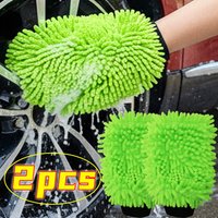 AliExpress NONE Car Wash Sponge Microfiber Car Wash Gloves Scratch Free E-bike Auto Cleaning Tool Portable Gloves 1/2pcs Green Super Absorbent