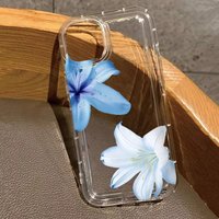 Flower Summer Blue Lily Phone Case For iPhone 17 Pro Max 16 15 Pro 14 13 12 11 17Air 16 Plus 16E Clear Bumper Cover