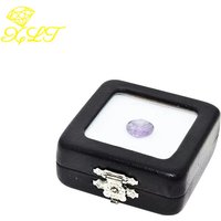 Boîte à bijoux en similicuir PU noir, 10 pièces, pierre nue, strass, emballage pour rangement de mariage, boîte nue