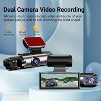 2-Lens Dash Cam 1080P, IR Night Vision, Loop Recording, 360° View Car DVR Video Recorder