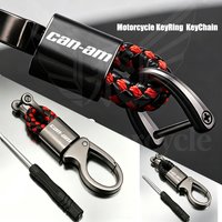 High-Grade Leather Suede Keychain Motorcycle Key Ring For Bombardier Can-Am Canam Can Am Spyder Series CNC Aluminum Accessories