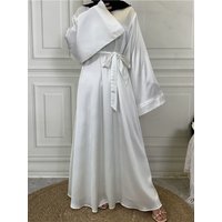 Middle East Muslim Women Middle East Women's modest Abaya hot Ramadan dress Turkey Dubai Islamic satin long dress