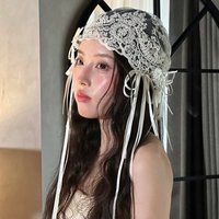 New French Retro Bridal Lace Bow Ribbon Headband Mori High-end Wedding Hair Accessories