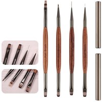 1/4pcs Double Headed Nail Art Brush Triangular Drawing Painting Liner Pen French Stripes Flower Blooming Manicure Tools