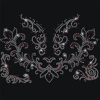 Glass Hotfix Rhinestone Iron on Appliques Costume Accessories for Clothes Bags Pants Floral Pattern 297x210mm