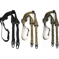 Two Point Rifle Sling Tactical Gun Sling with Elastic Bungee Strap for Hunting Airsoft Rifle Shotgun Adjustable Nylon Webbing