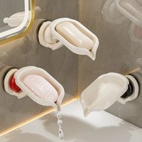 1PC No Drill Suction Cup Soap Dish Wall Mounted Bathroom Soap Holder with Drainage Design Soap Dish Holder Bathroom Accessories