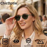 ChicOptix Modische Retro Acetat- und Metall-Sonnenbrille Unisex Luxusmarken-Designer-Stil UV400 UV-Schutz Outdoor Casual