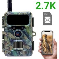 4G LTE Cellular Trail Camera APP Control 2.7K HD Night Vision Motion Activated Waterproof Wildlife Hunting Cameras with SIM Card