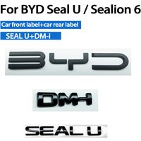 For BYD Seal U Sealion 6 Song Plus DM-i Front Rear Emblem Black Badge Letter Full Set Blackout Kit Glossy Black