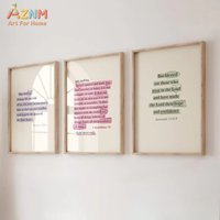 3pcs Bible Verse Wall Art,Modern Christian Wall Art,Jesus Quote Wall Art,Christian Gift for Her Corinthians Script Wall Art