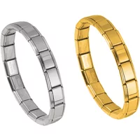 JP One Fashion Stainless Steel Bracelet 9mm Width Put Together Elastic Bangle Simple Design Men Women Jewelry