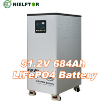 NIELFTOR 48V 684Ah 200Ah 300Ah 600Ah 900Ah LiFePO4 Lithium-Batterie mit aktiver Ausgleichsfunktion, 35KWH Pack, 300A Bluetooth BMS, berührbarem LCD-Display, Zellen der Klasse A, 10 Jahre Garantie,