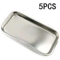 1/2/3/5pcs Kitchen Tray Stainless Steel Storage Tray Dental Medical Tool Nail Tattoo Dental Medical Device Supplies Tray Dish