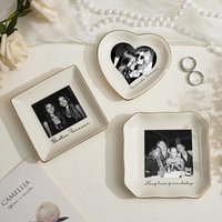 Personalized Photo Ceramic Jewelry Tray Custom Wedding Gift Bridesmaid Best Friend Anniversary Keepsake Trinket Dish Home Decor