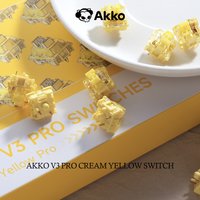 Akko V3 Cream Yellow Pro Switch 5 Pin 50gf Linear z stabilnym, pyłoszczelnym trzonkiem do klawiatury mechanicznej Mx (45 szt.)