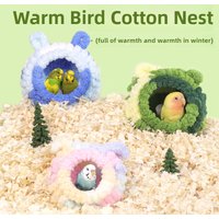 Winter Warme Vogelnest Plüsch Papagei Runde Schlafen Vogel Haus Spielzeug Sittich Nest Cockatie Schlafen Bett Vogel Hängematte für Papageien