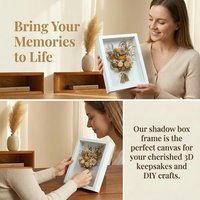 2026 Rustic Shadow Box Frame 1.2in Depth Wood Display Case Dried Flowers DIY Craft Memorabilia Medals Photos Wall Decor Gift