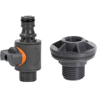 3 Pcs PVC IBC Tank Adapter with Valve, 1/2" DN15 Male Thread Rain Barrel Connector Kit, Quick Installation Compatible with EU &