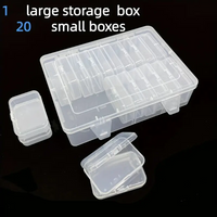20/10pcs Clear Multipurpose Plastic Storage Container - Versatile Craft Organizer Box for Beads, Jewelry, Hardware, Stickers, an