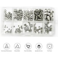 200Pcs Stainless Steel Socket Head Screws Allen Head Socket Hex Drive Grub Screw M3 M4 M5 M6 M8 Cup-Point Grub Screws