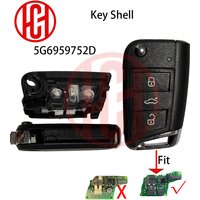 Remote Car Key Shell Case 2G6959752D For Volkswagen VW Golf Polo T-CROSS 2017-2021 Skoda Seat Hu162t 3Buttons Keyless Housing