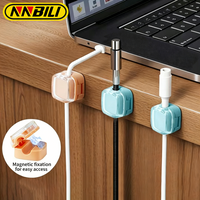 6PCS Magnetic Cable Clips Cable Smooth Adjustable Cord Holder Under Desk Cable Management Wire Keeper Cable Organizer Holder