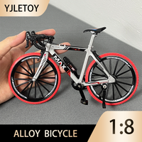 1:8 New Finger Mountain Alloy Bicycle Diecast Simulation Model Miniature Racing Metal Mini Bike Collection Boy's Toys