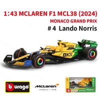 Bburago 1:43 2024 Mclaren Monaco MCL38 F1 Formula Car Die Cast Vehicles Collectible Model Racing Toys
