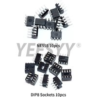 20Pcs (10 Each) NE555 IC 555 NE555P Timer Programming Oscillator Chip & 8 Pin DIP Sockets