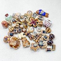 40Pcs Mix Ceramic Brown Pink Red Puple Black White Blue Green Yellow Series Spacer Animal Beads 2022 New Style Free Shipping