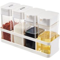 Spice Jars Set, Plastic Seasoning Storage Box Set with Lid, Transparent Barbecue Storage Containers Spice Racks Kitchen Supplies
